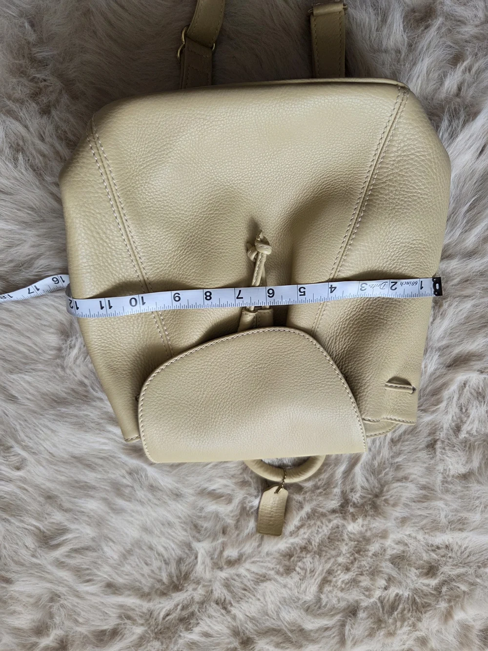 Vintage Coah  Cream Leather Backpack - Women